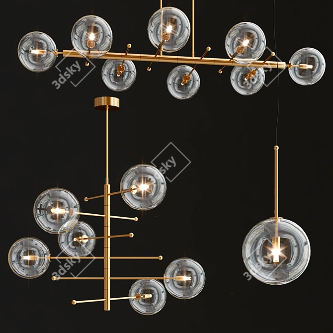 Estro Metal Pendant Lamp - Stunning Lighting Solution 3D model image 4