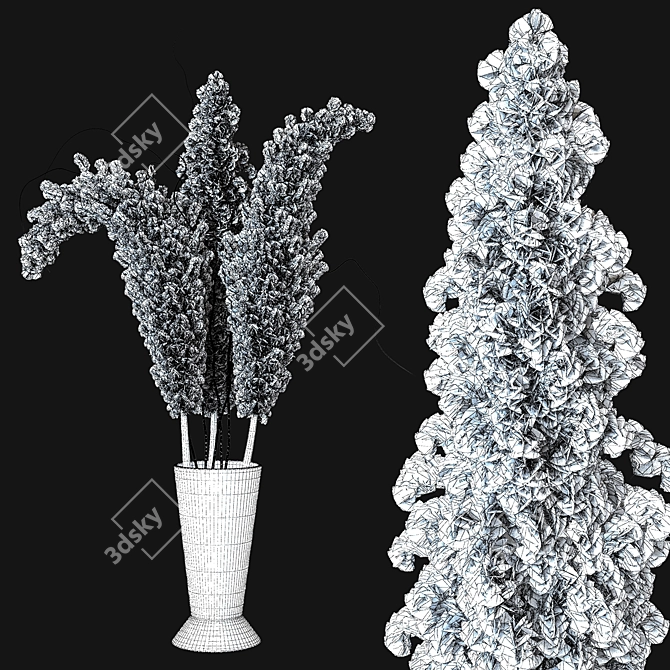 Elegant Pampas Grass Bouquet 3D model image 2