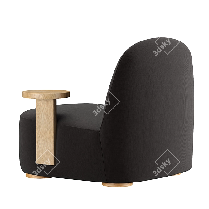 Polar Lounge Chair with Side Table - Modern Comfort for Any Space 3D model image 2