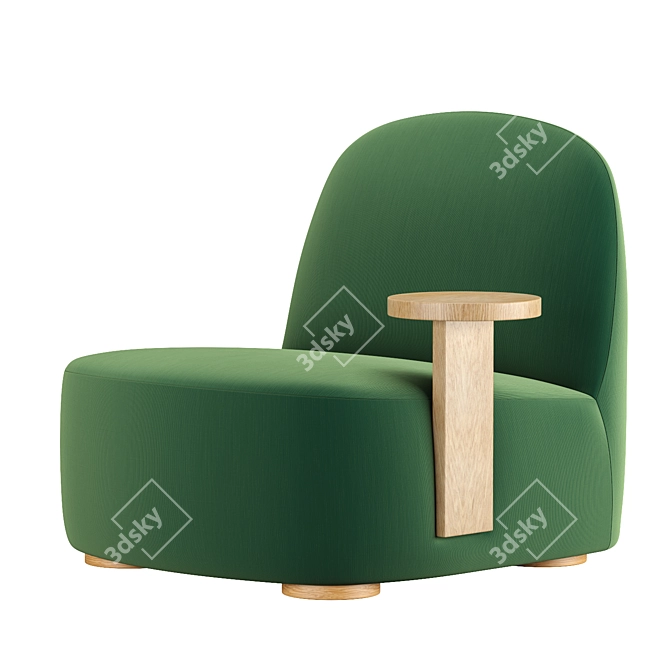 Polar Lounge Chair with Side Table - Modern Comfort for Any Space 3D model image 4