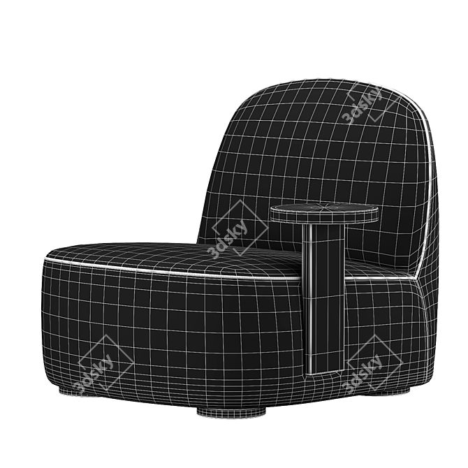 Polar Lounge Chair with Side Table - Modern Comfort for Any Space 3D model image 6