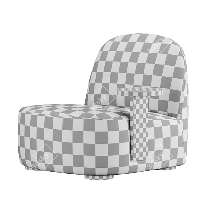 Polar Lounge Chair with Side Table - Modern Comfort for Any Space 3D model image 7