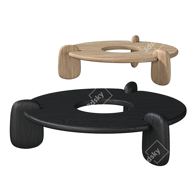 Modern Three-Legged Henge Coffee Table 3D model image 1