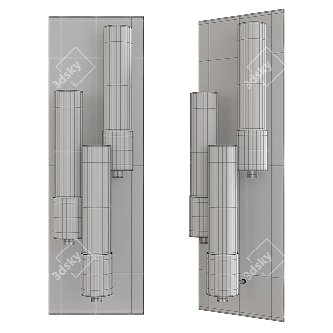 Elegant Pillar Multi-Light Sconce 3D model image 2