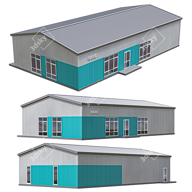 Modern Sandwich Panel Building - Max 3D Model 3D model image 1