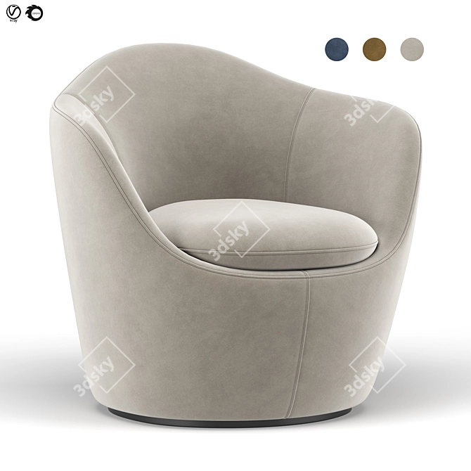 Modern Lina Swivel Chair - Stylish & Functional 3D model image 1