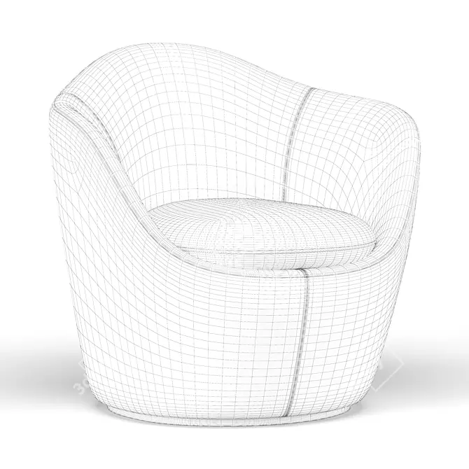 Modern Lina Swivel Chair - Stylish & Functional 3D model image 5