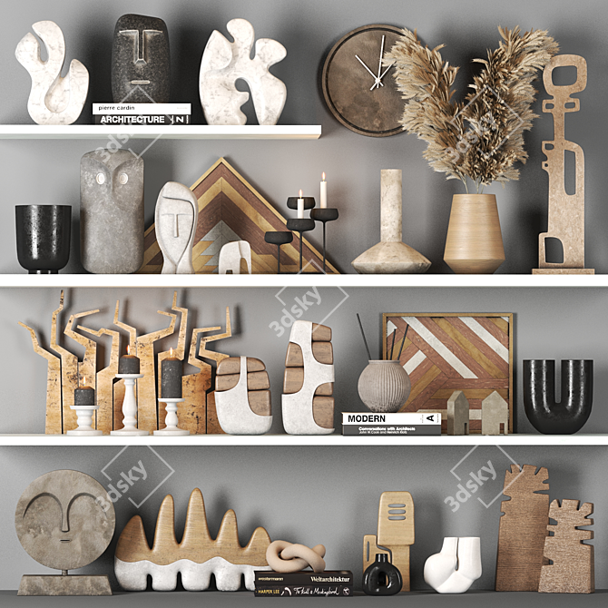 Elegant Home Decor Set 3D model image 1