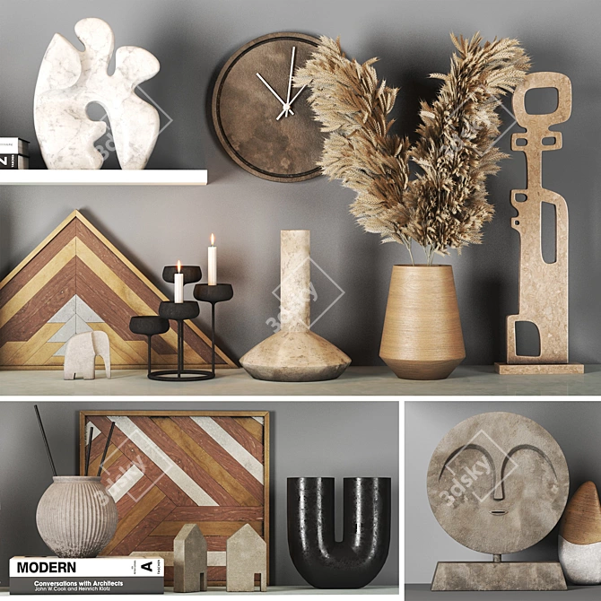 Elegant Home Decor Set 3D model image 2