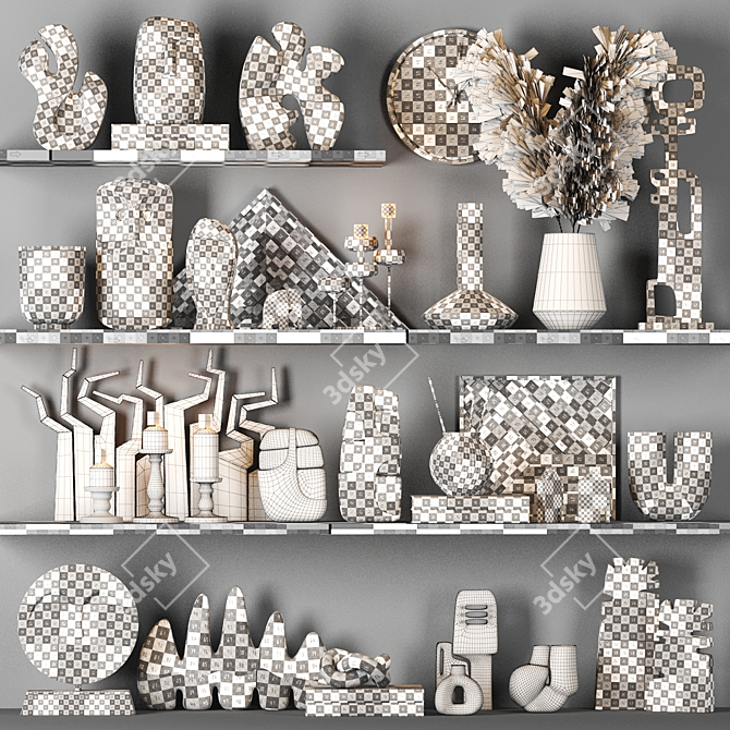 Elegant Home Decor Set 3D model image 6