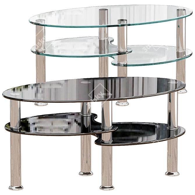 Modern Broder Coffee Table with Storage 3D model image 1