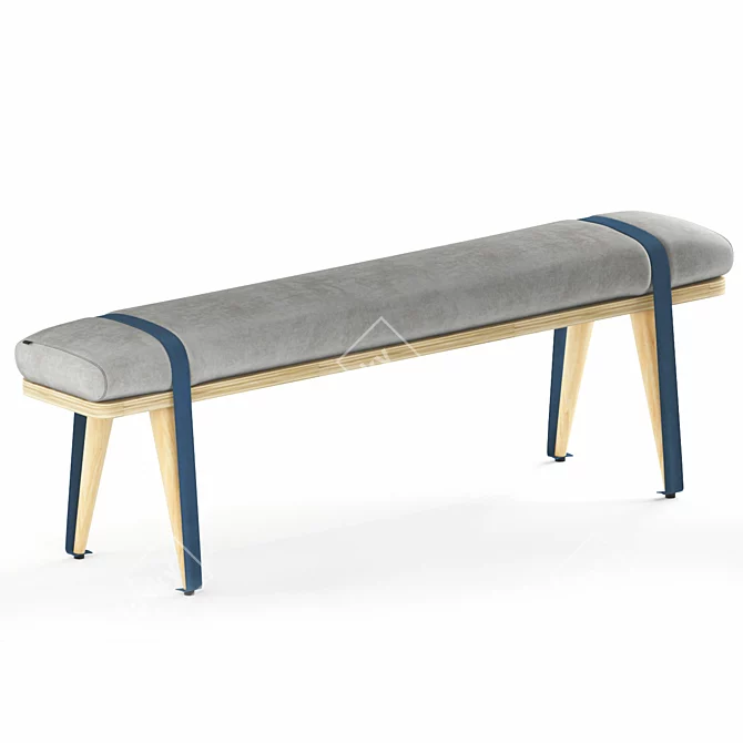 Modern Upholstered Beech Bench by RS Barcelona 3D model image 1