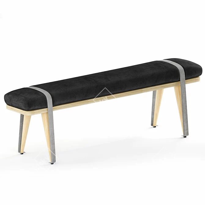 Modern Upholstered Beech Bench by RS Barcelona 3D model image 2
