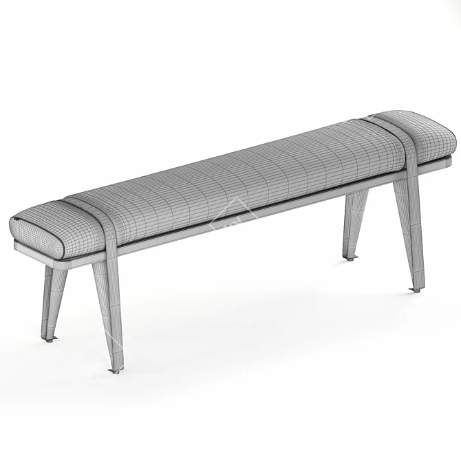 Modern Upholstered Beech Bench by RS Barcelona 3D model image 4