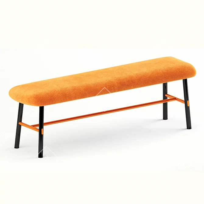 Connubia YO! Upholstered Bench: Beech legs perfection 3D model image 1