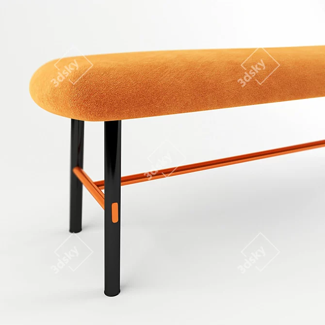 Connubia YO! Upholstered Bench: Beech legs perfection 3D model image 2