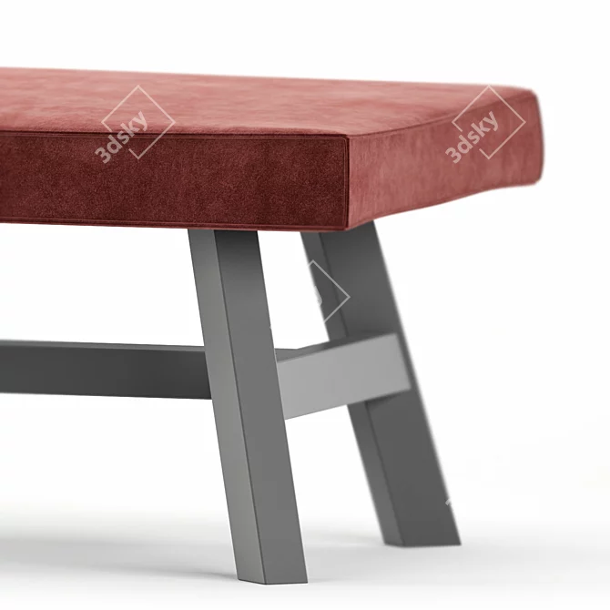 Modern GRAY 15 Upholstered Bench 3D model image 2