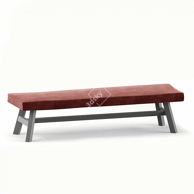 Modern GRAY 15 Upholstered Bench 3D model image 4