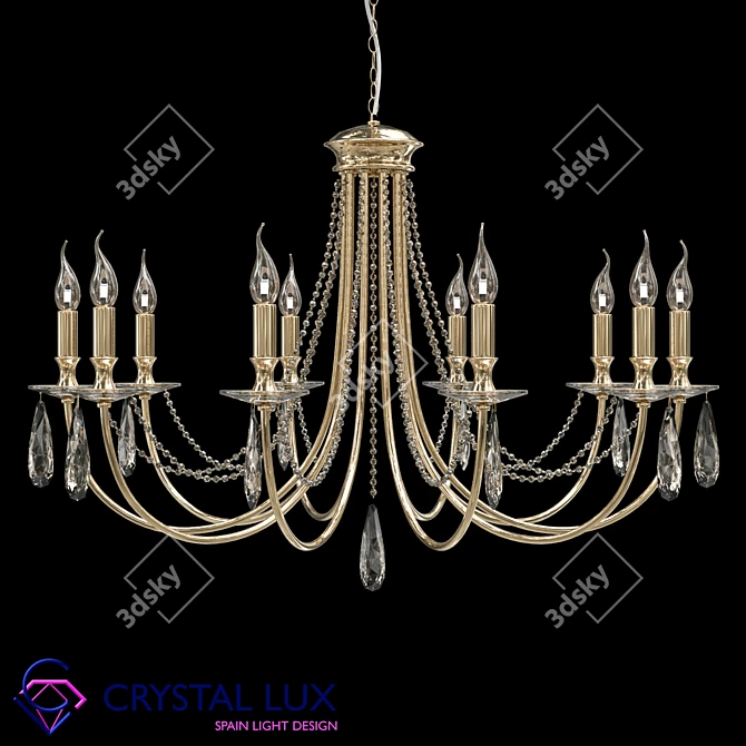 Elegant Victoria SP10 Gold Pendant 3D model image 1