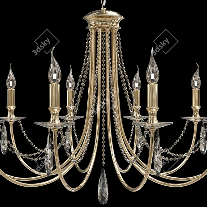 Elegant Victoria SP10 Gold Pendant 3D model image 3