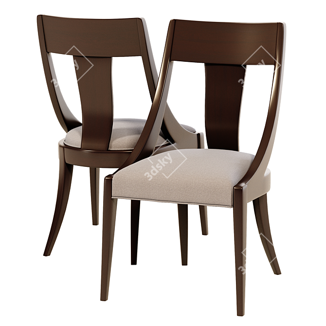 Century Dain Side Chair: Stylish and Compact 3D model image 1