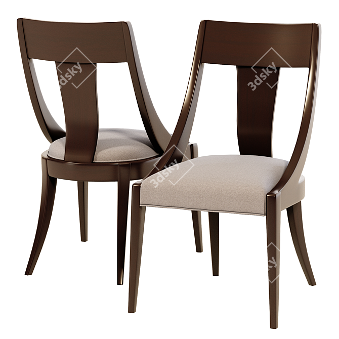 Century Dain Side Chair: Stylish and Compact 3D model image 5