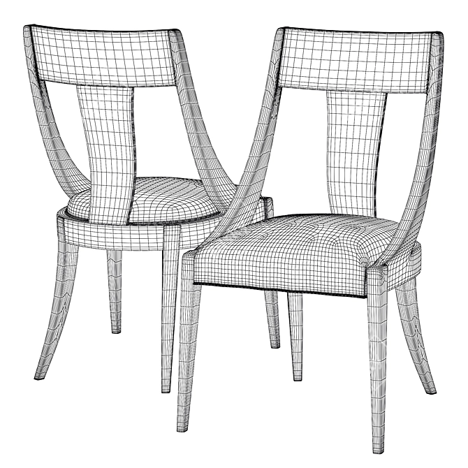 Century Dain Side Chair: Stylish and Compact 3D model image 6