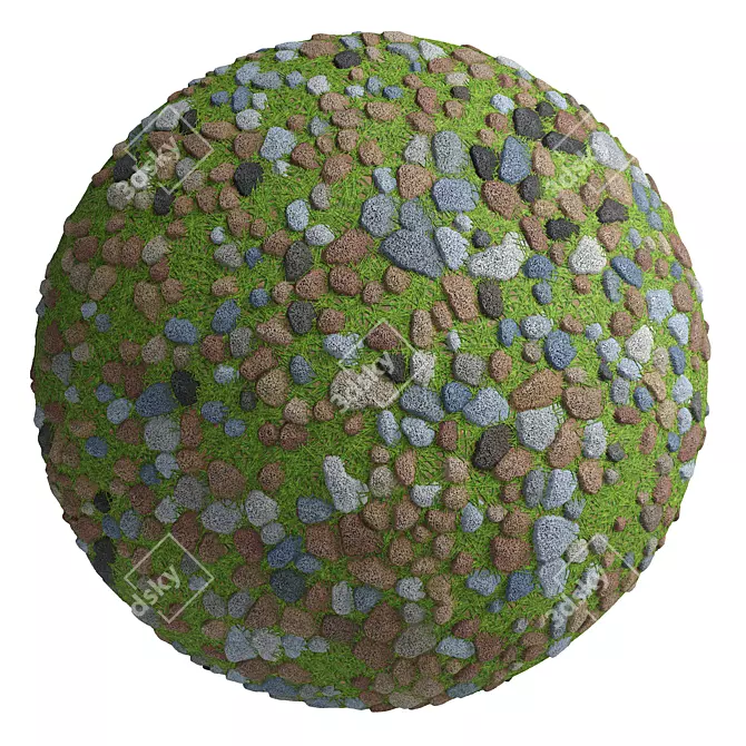 3 Color Stone Wall Materials - PBR, Sbsar, 4k 3D model image 2