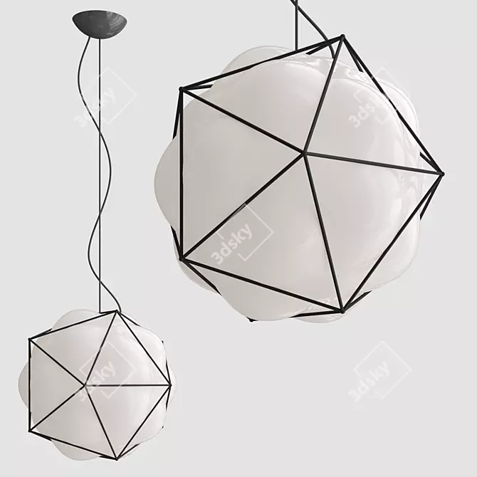 Semai: Modern 38cm Pendant Light 3D model image 1