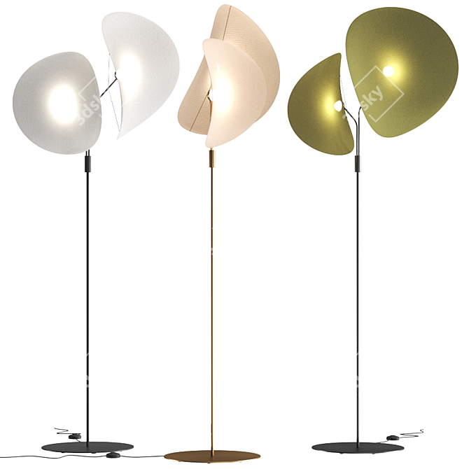 Elegant Manta Floor Lamp 3D model image 1