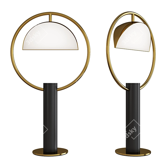 Sleek Half Circle Table Lamp 3D model image 1