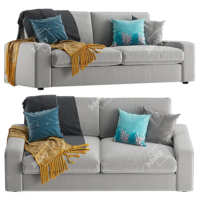 Cozy Comfort: Ikea Kivik Sofa 3D model image 1
