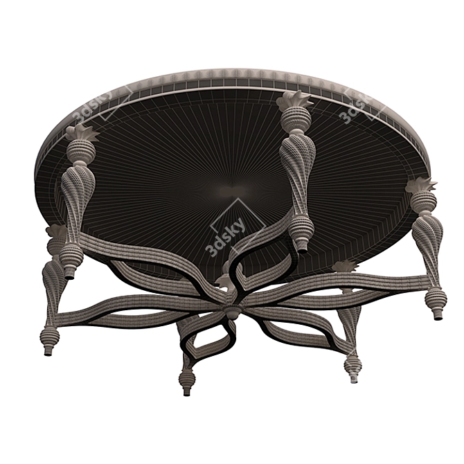 Elegant Yegane Tea Table 3D model image 4