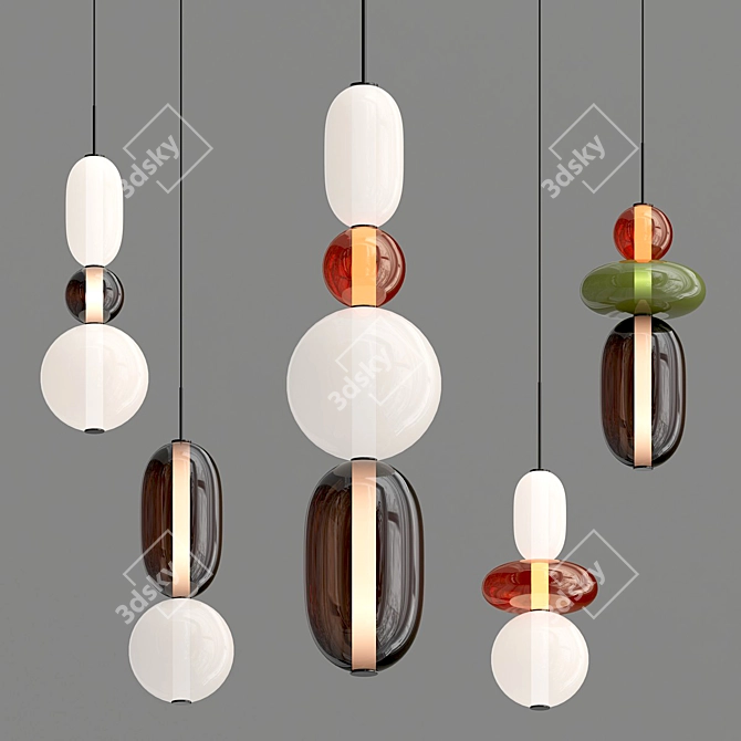 Nordic Glass Pendant Lights 3D model image 1