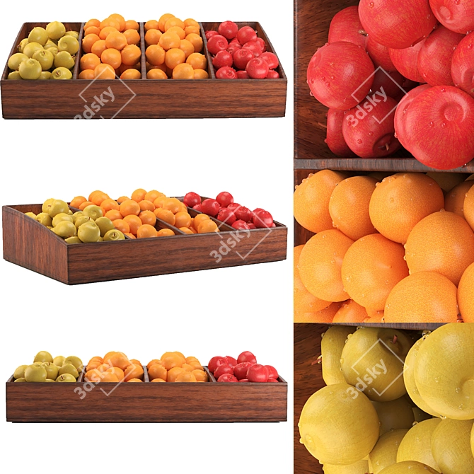 Fresh Fruit Set: A Juicy Delight 3D model image 3