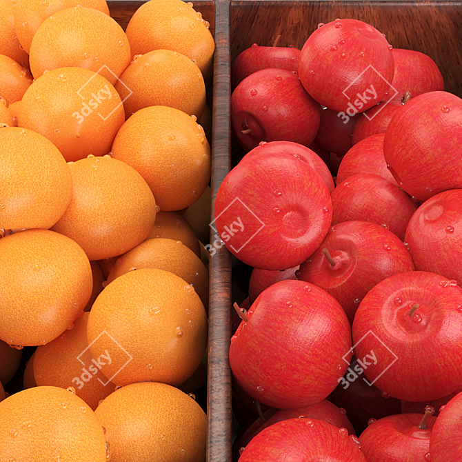 Fresh Fruit Set: A Juicy Delight 3D model image 5