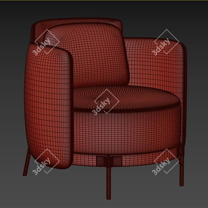 Stylish Armchair for Modern Living 3D model image 4