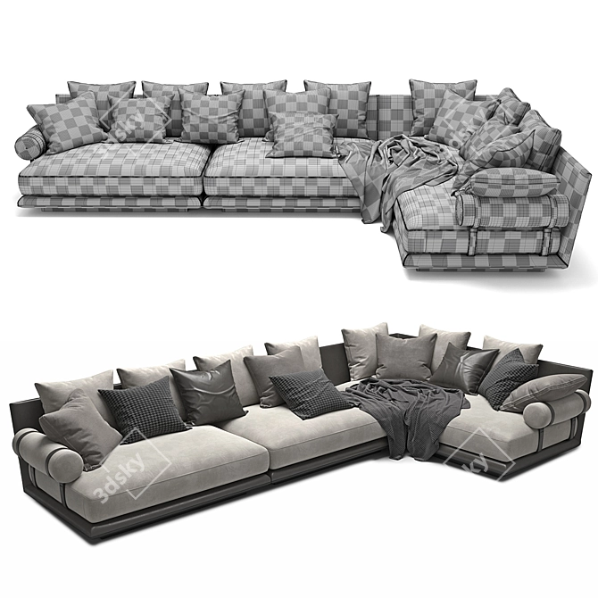 Contemporary Noonu Sofa B&B 3D model image 3