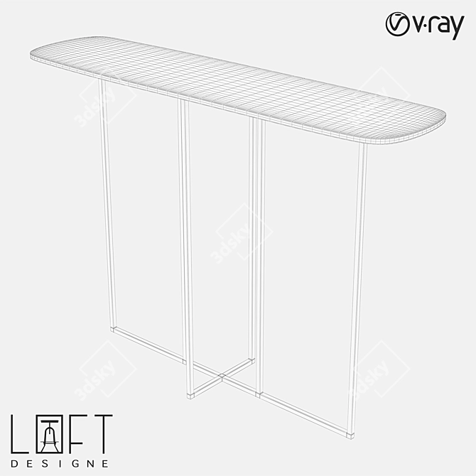 6027 Model Metal Table 3D model image 2