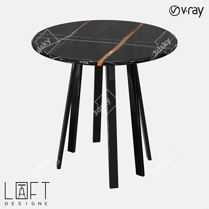 elegant marble coffee table 3D model image 1