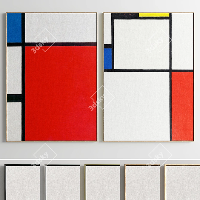 Minimal Abstract Frame | Set of 2 3D model image 1