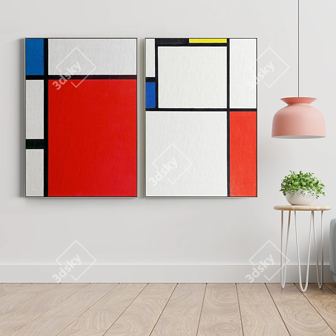 Minimal Abstract Frame | Set of 2 3D model image 2