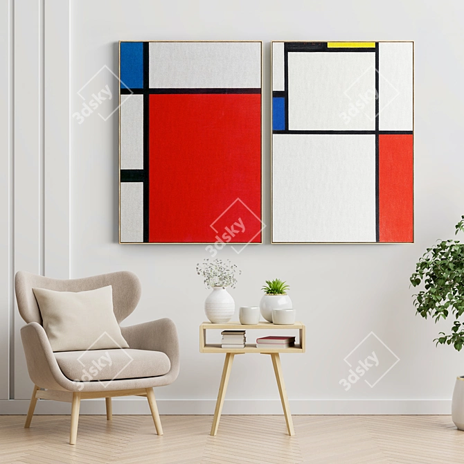 Minimal Abstract Frame | Set of 2 3D model image 3