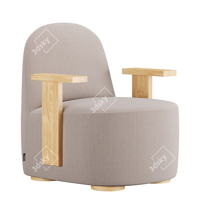 Polar S Lounge Chair with Arms: Sophisticated Comfort 3D model image 1