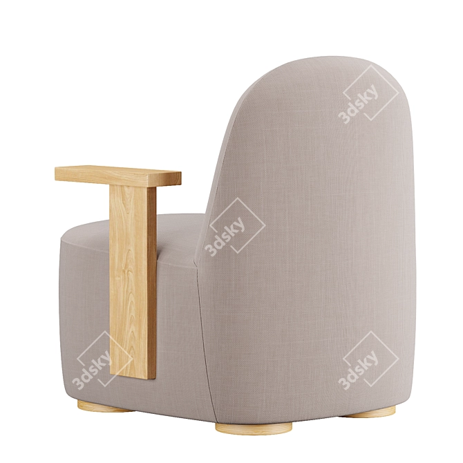 Polar S Lounge Chair with Arms: Sophisticated Comfort 3D model image 3