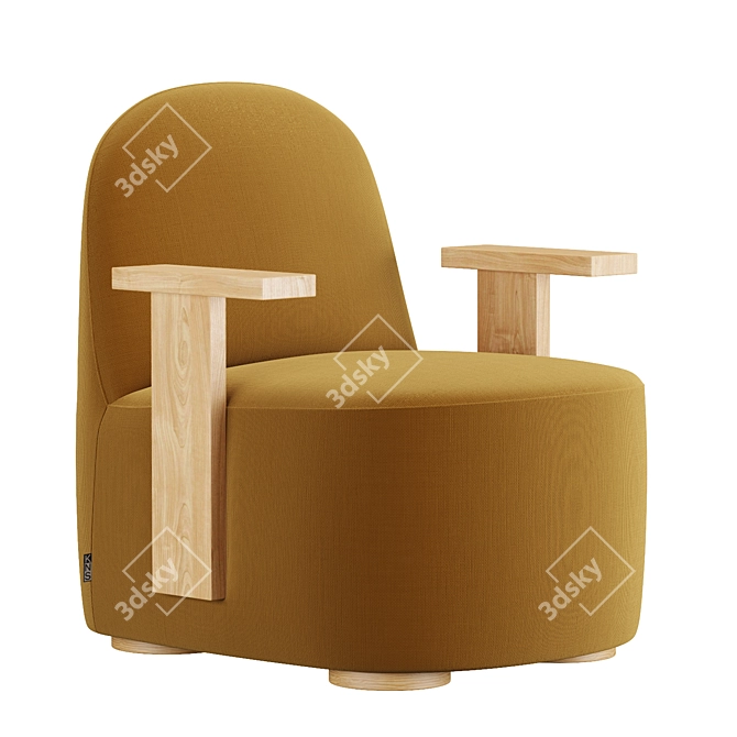 Polar S Lounge Chair with Arms: Sophisticated Comfort 3D model image 4