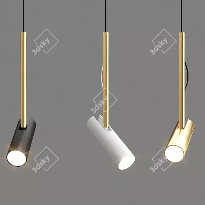 Minimalistic Rotating Pendant Lamp 3D model image 1