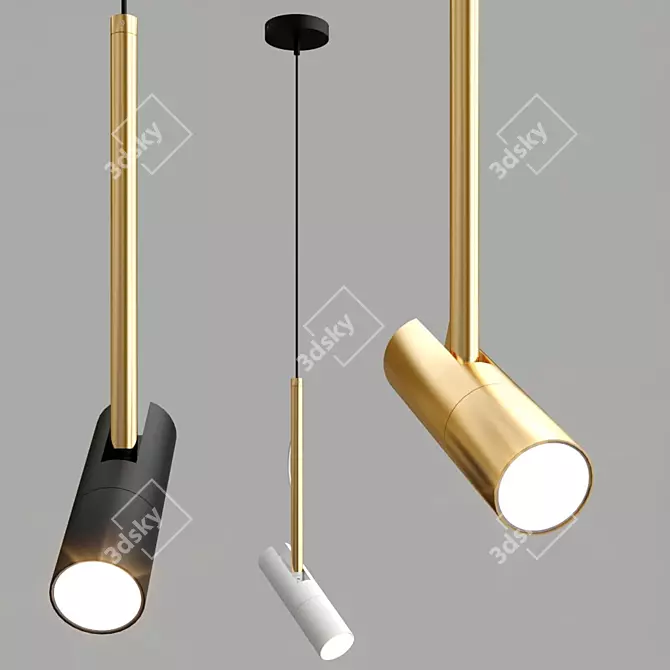 Minimalistic Rotating Pendant Lamp 3D model image 2