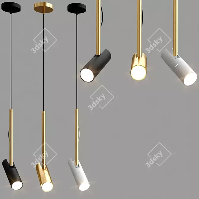 Minimalistic Rotating Pendant Lamp 3D model image 3