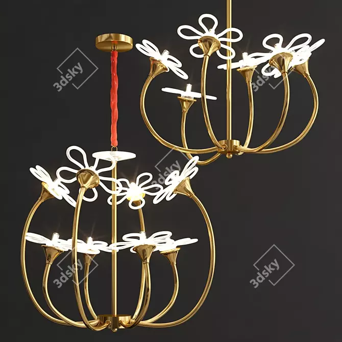 Elegant Floral Chandelier Series 3D model image 1